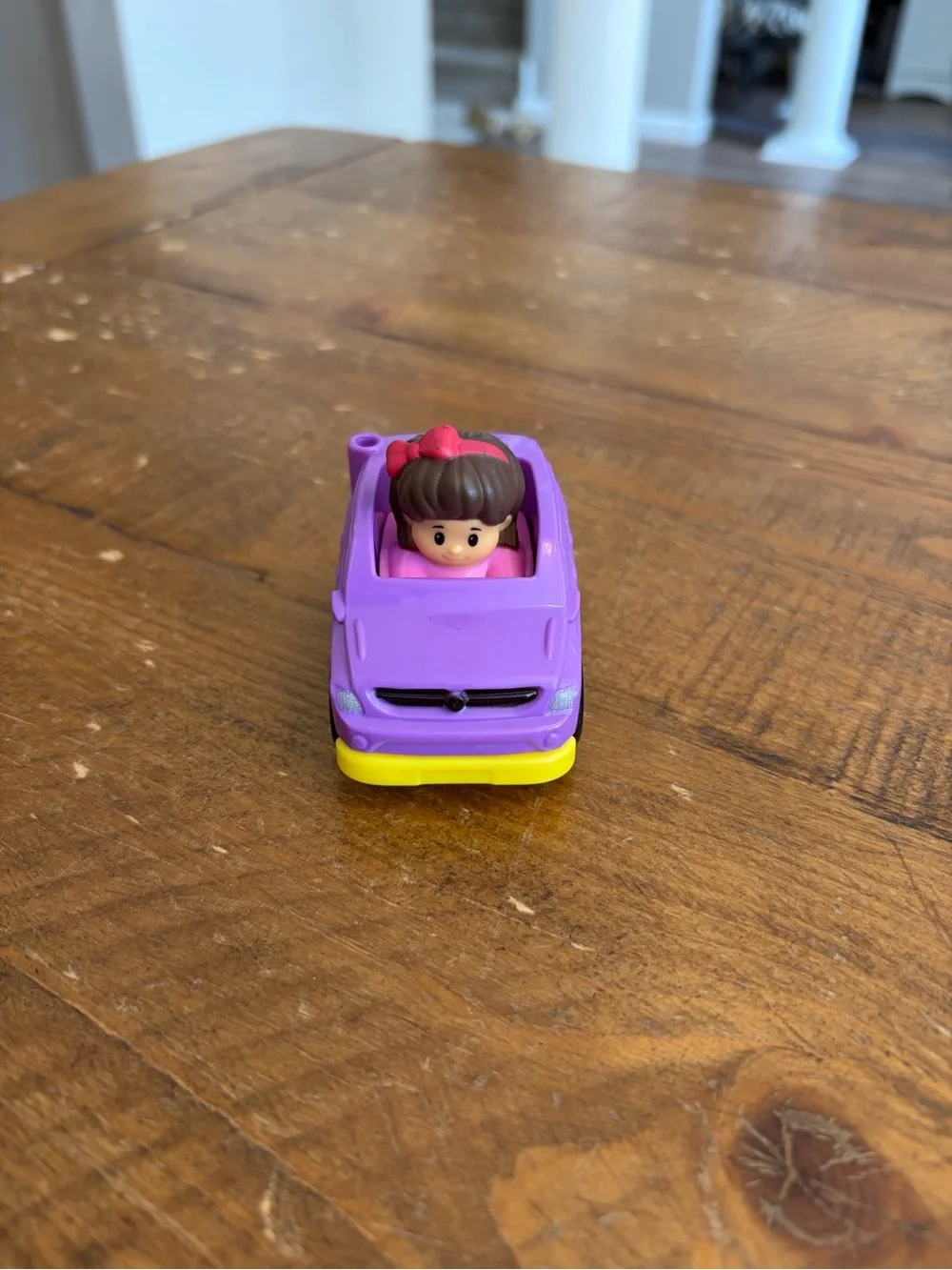 Fisher Price Little People Mia purple car wheelie as is